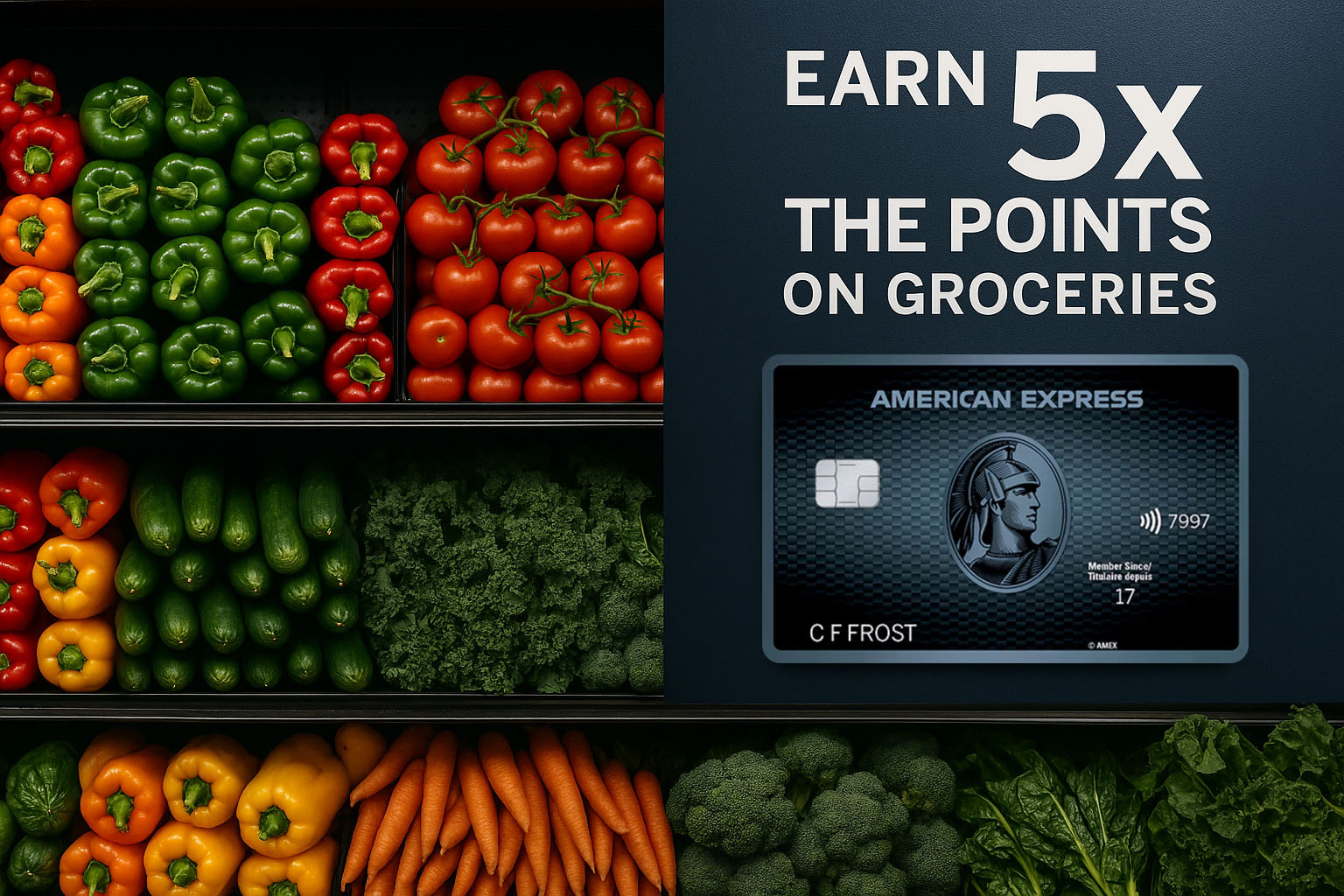 Earn 5x the points on Grociers with the Amex Cobalt