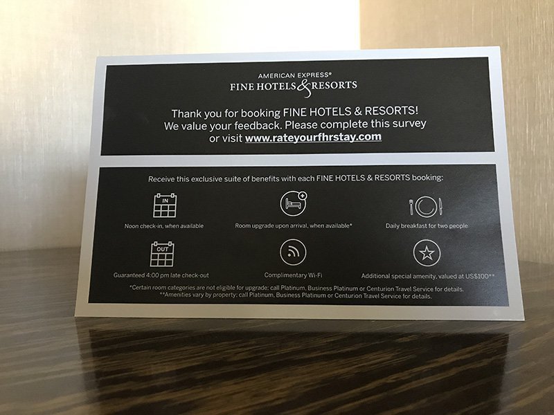 Mandarin Oriental, Amex Fine Hotels and Resorts