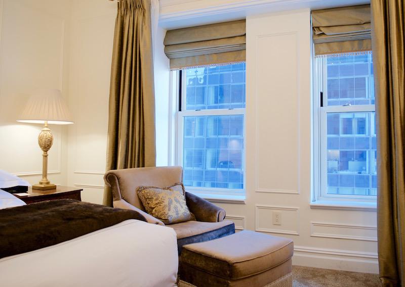 The Plaza New York City Bedroom Windows and Chair