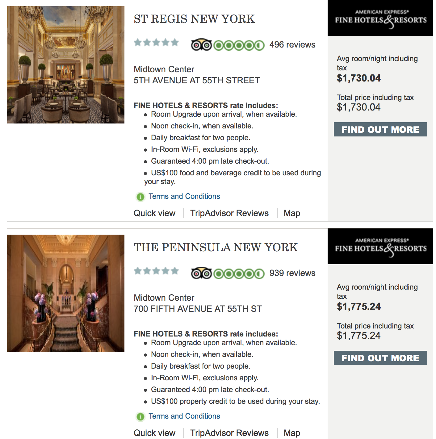 American Express Fine Hotels and Resorts
