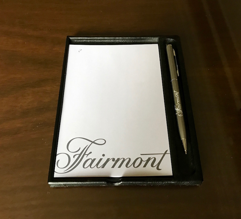Fairmont Has My Favourite Hotel Pen!