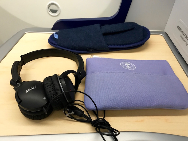 Noise Cancelling Headphone, Amenity Kit, And Slippers