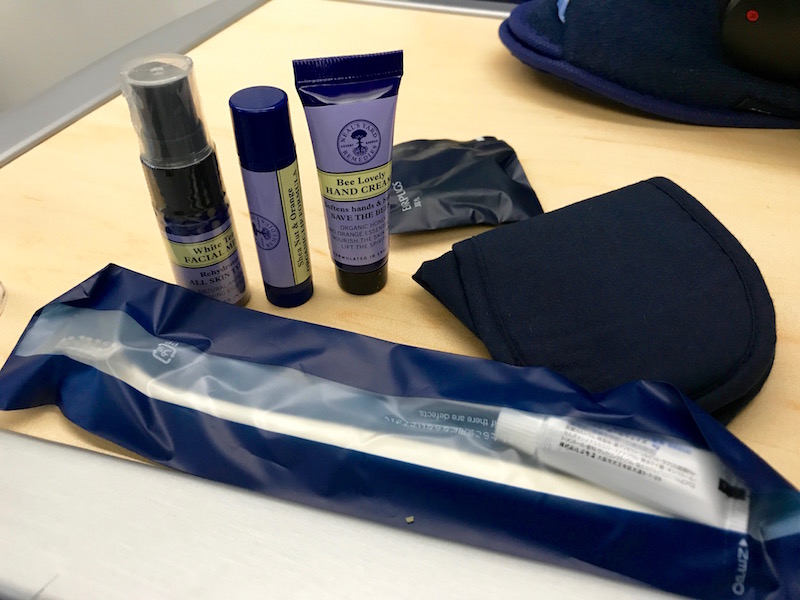 ANA Business Class Amenity Kit Content