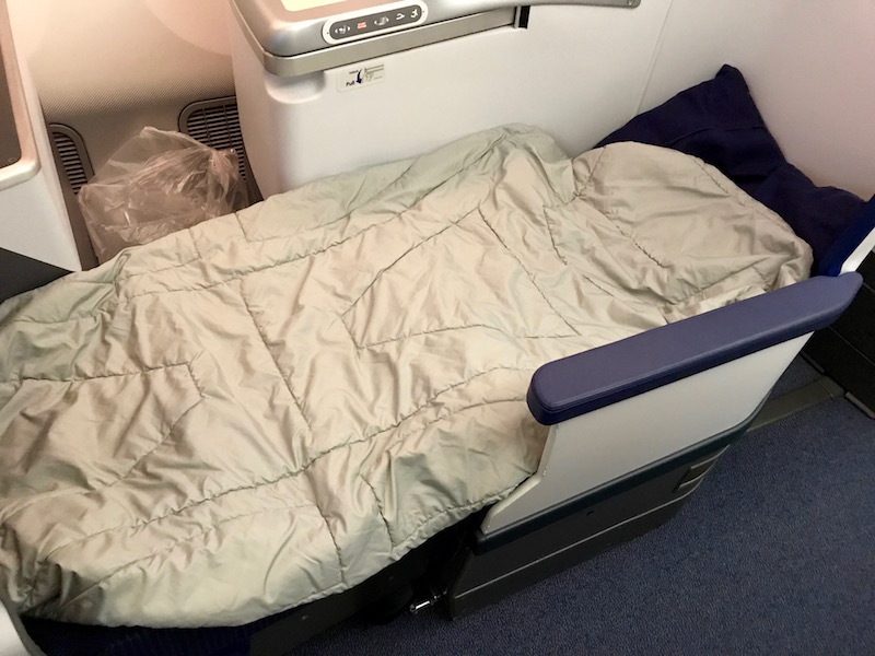 Fully-Flat Bed, Though Right Up Against The Aisle