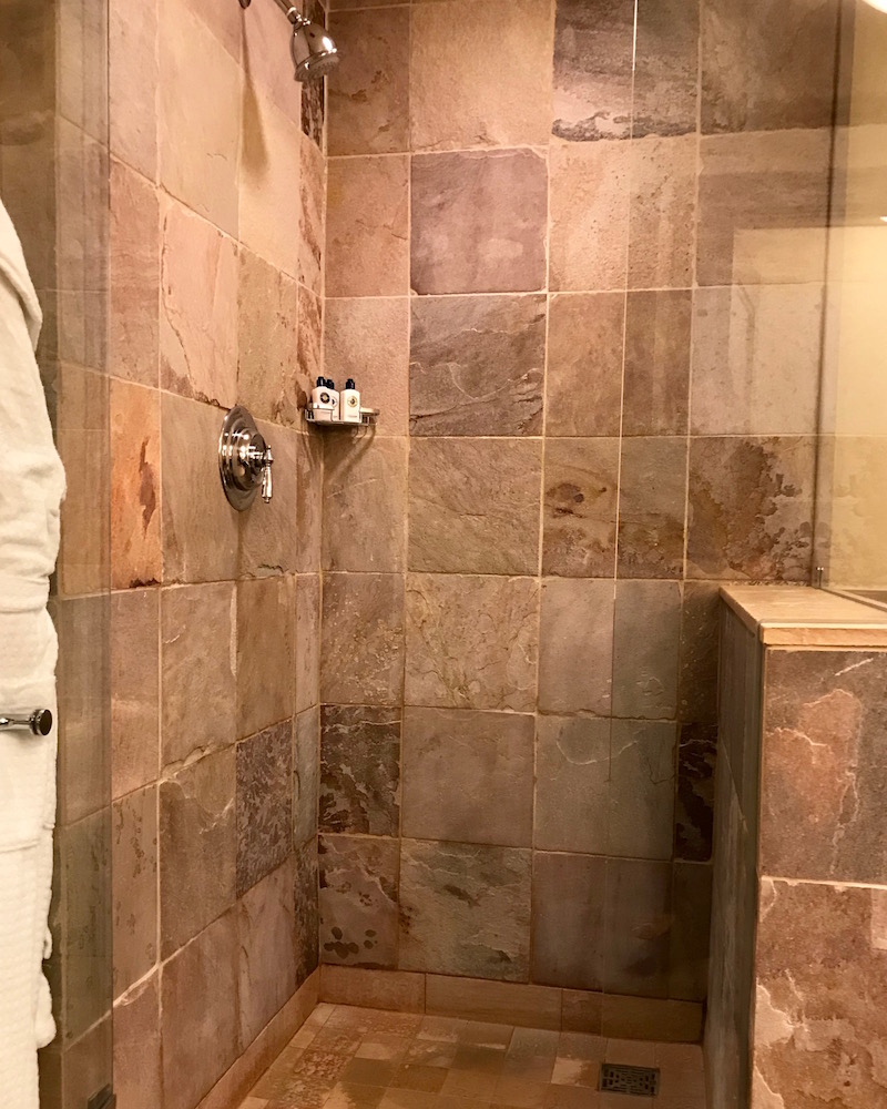 Large Stone Walk-In Shower